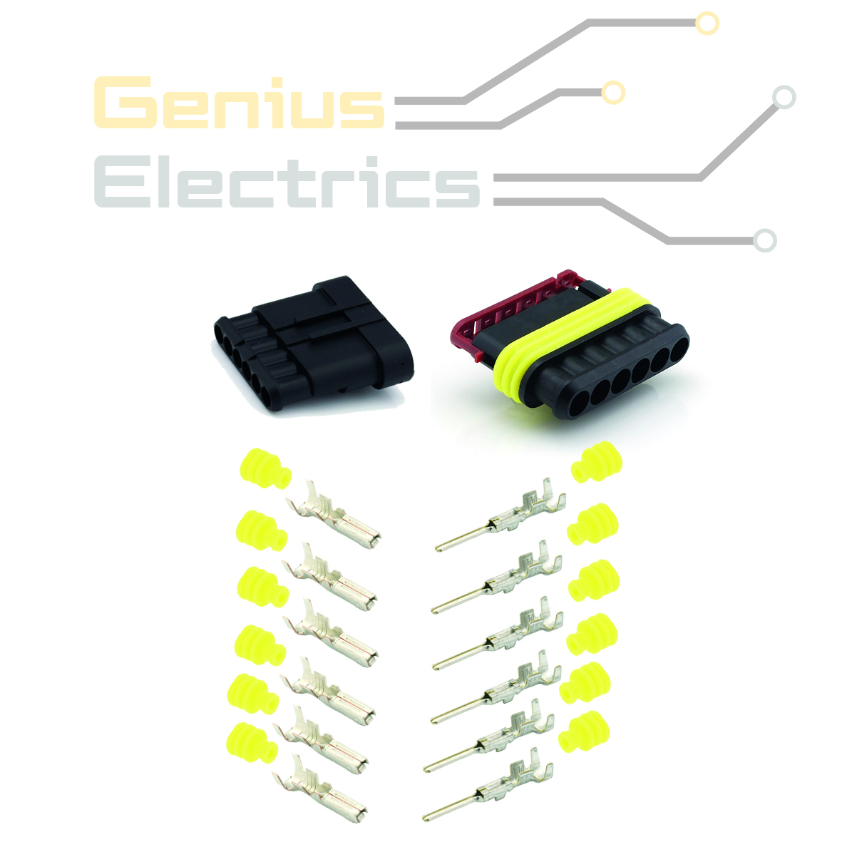 Mintice 5 Stuks 6-polige Auto Waterdichte Elektrische Connector 16AWG Auto Kabelconnector Plug Auto Elektrische Draadconnectoren Stekker Snelverbinder Draadverbindingen