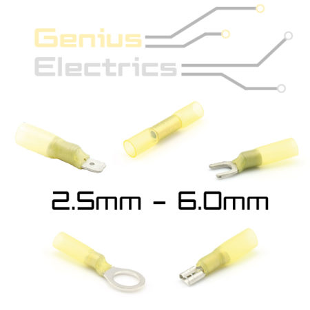 Gele krimpbare kabelschoen 4.0 - 6.0mm²